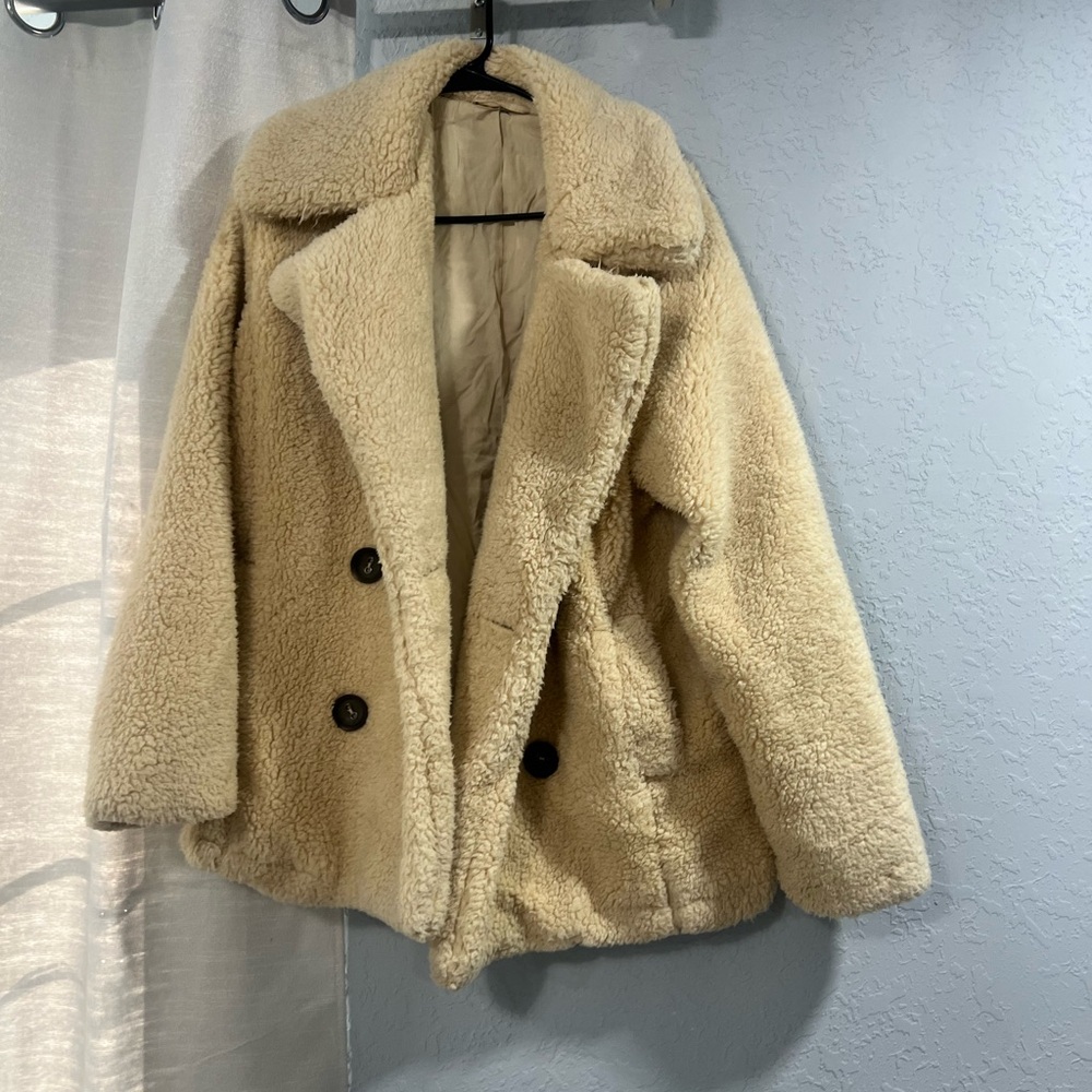 Free People Tan Teddy Jacket